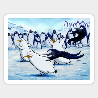 Streaking Penguins Magnet